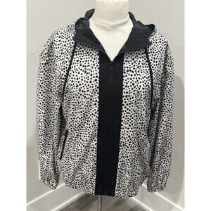 Lou & Grey Leopard Print Dotted Light Windbreaker Jacket Women's XS (generous)